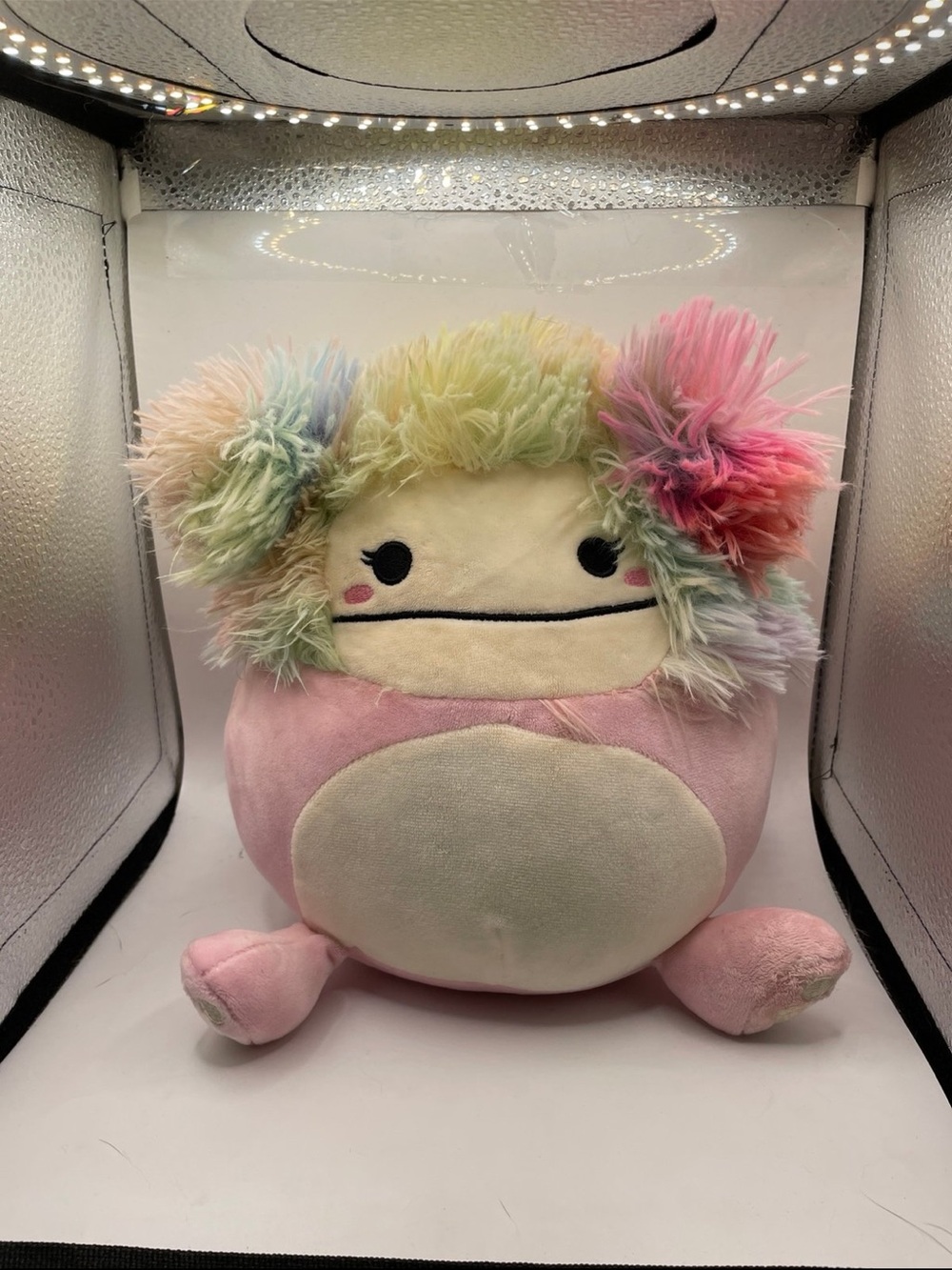 Squishmallows Pink Plush with Rainbow Fluffy Ears